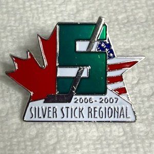 NEW Silver Stick Regional 2006 - 2007 Ice Hockey Enamel Pin Clutch Pinback